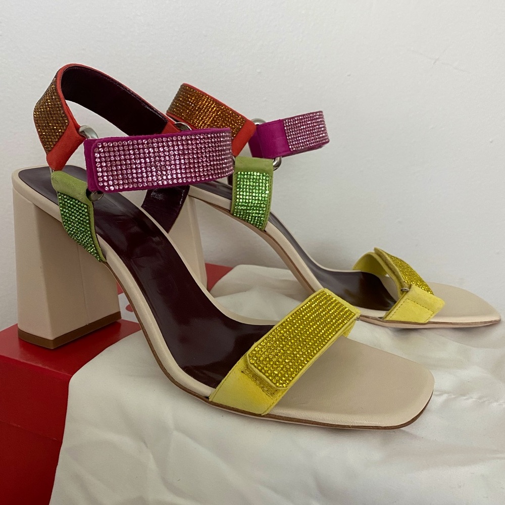 STAUD Betty Rhinestone Heel Sandal 40 BNIB